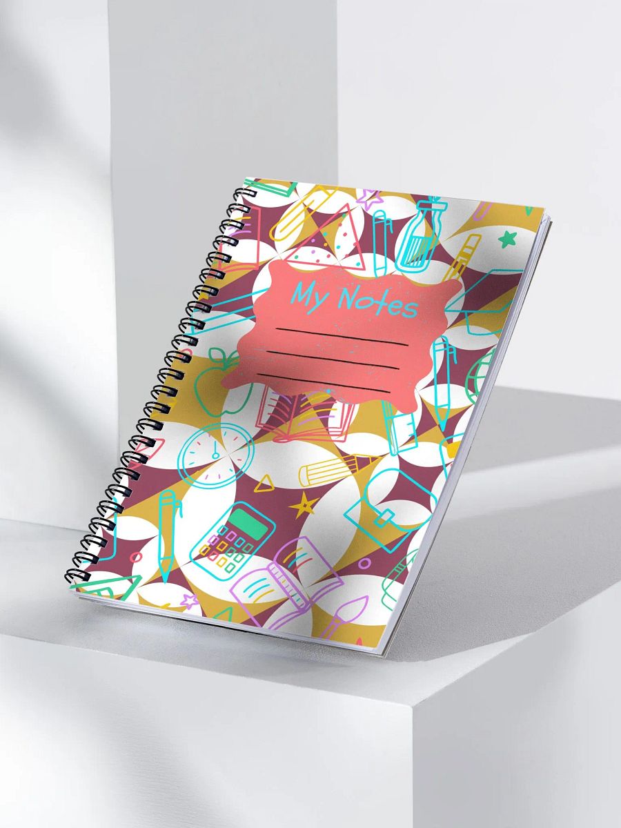 School Supplies Maroon & Gold Geometric Notebook product image (3)