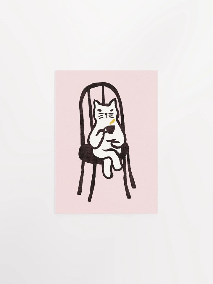afternoon tea with cat art print product image (2)