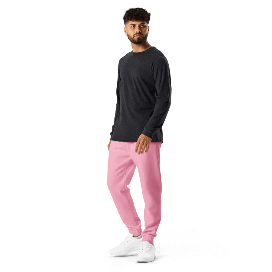 Plain Bubblegum Pink Soft Summer Recycled Polyester Premium Men's Joggers by Treasure Pie product image (12)