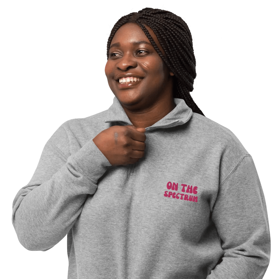 ON THE SPECTRUM (pink) embroidered quarter zip product image (8)