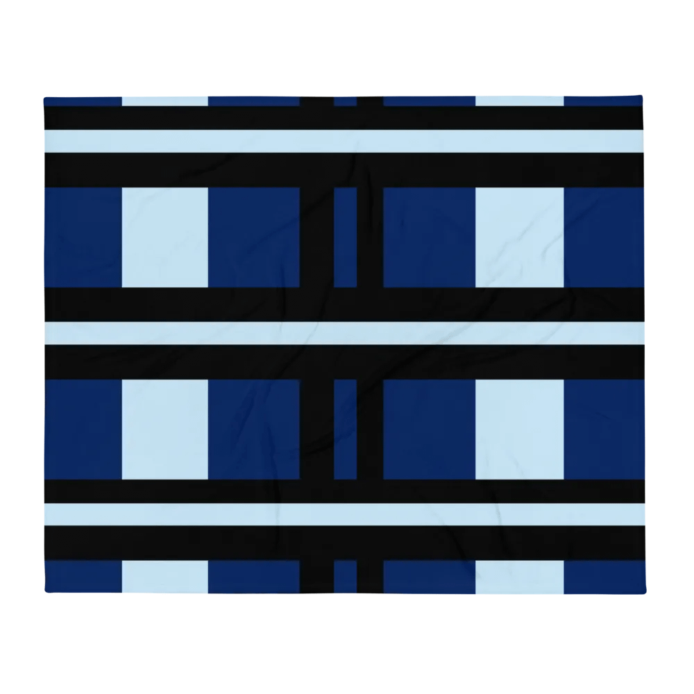 Shades of Blue With Black Stripes Throw Blanket product image (2)