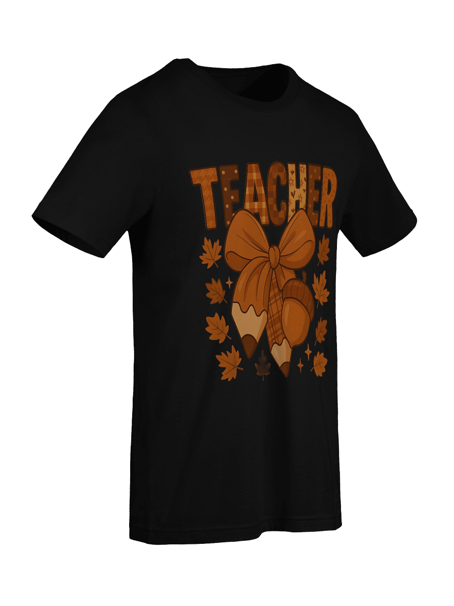 Autumn Teacher T-Shirt – Fall Pencil Bow and Acorn Design for Educators product image (49)