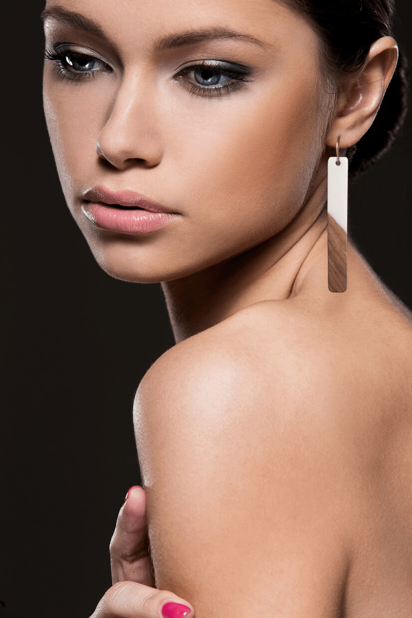 Wood & Resin Pendant Earring product image (1)