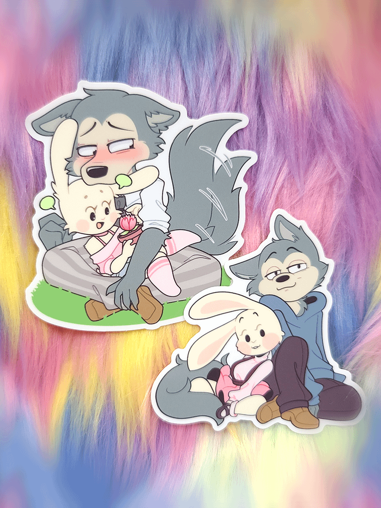 The Wolf and His Rabbit | Sticker Set product image (1)