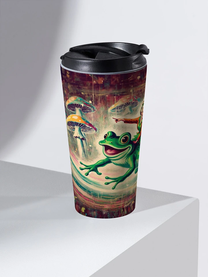 Whimsical Frog and Fairy Stainless Steel Travel Mug product image (2)