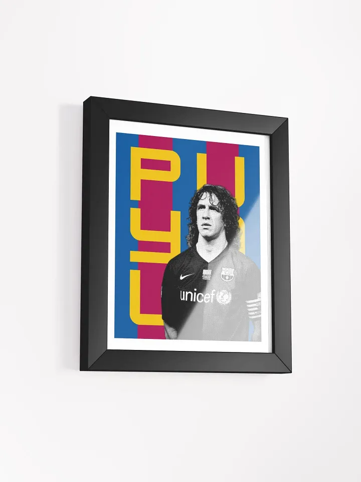 Carles Puyol BW Barcelona Name Art Framed Print product image (1)