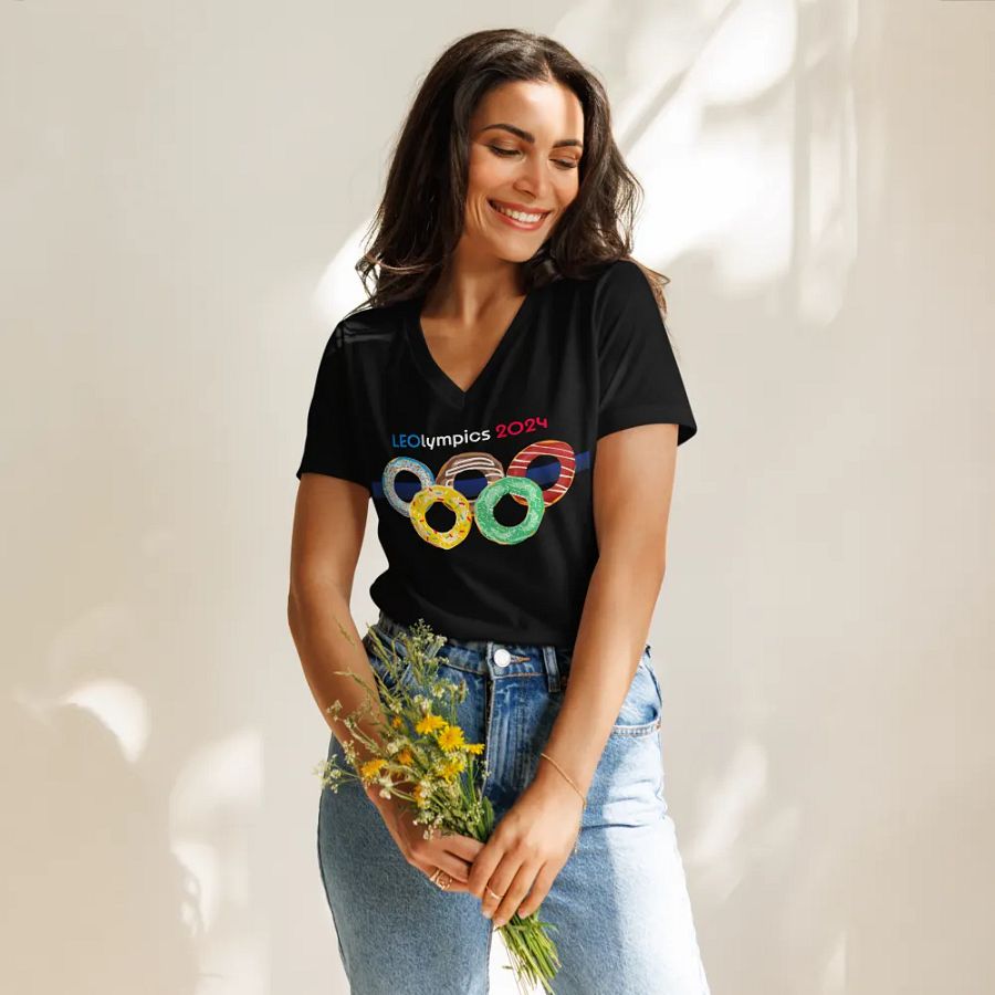 LEOLympics Donut Women's V-Neck Tee product image (11)