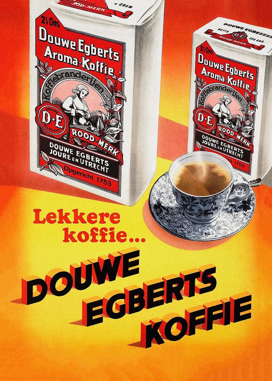 Coffee retro poster (Dutch/Holland), 1950s — coffee vintage poster, coffee print, kitchen art, retro poster, vintage art product image (3)
