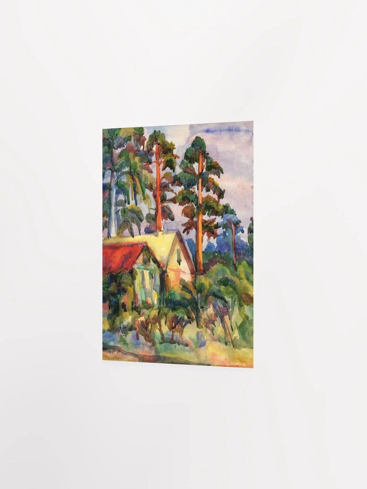 Serene Rustic Retreat Poster - Cottages in Pine Forest product image (3)