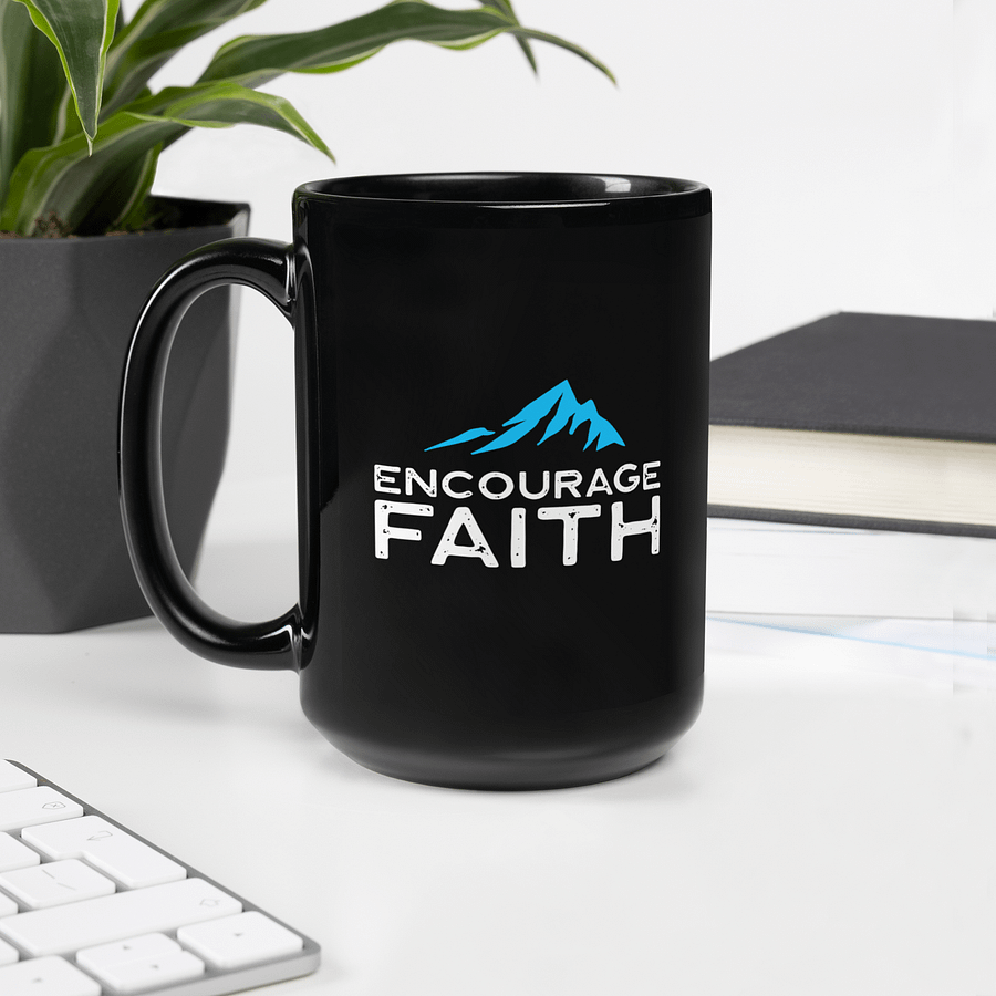 Encourage Faith Black Glossy Mug product image (7)