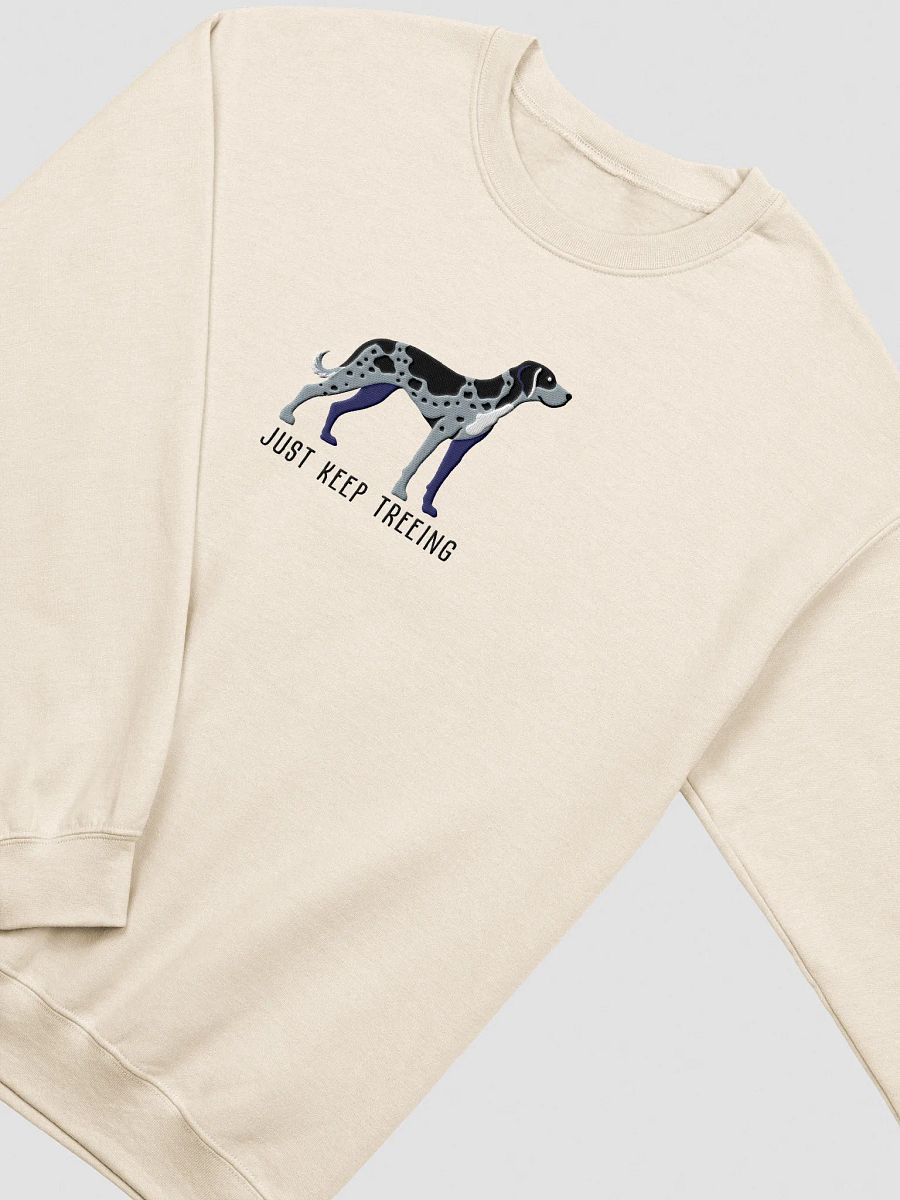 Just Keep Treeing Sweatshirt (Embroidered) of a Catahoula Leopard Dog(Blue Leopard) product image (15)