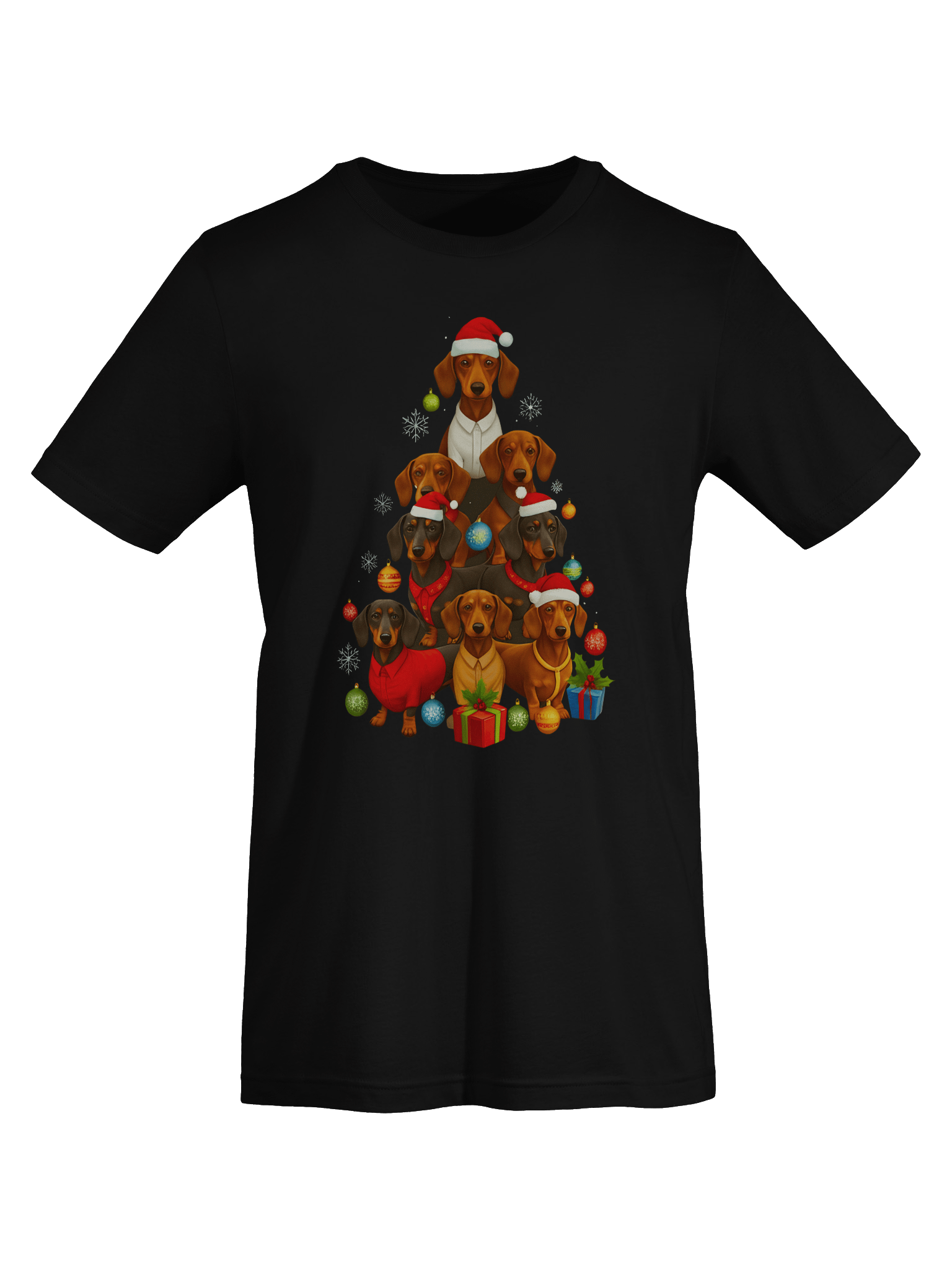 Dachshund Christmas Tree T-Shirt – Cute Holiday Doxie Pyramid Design product image (8)