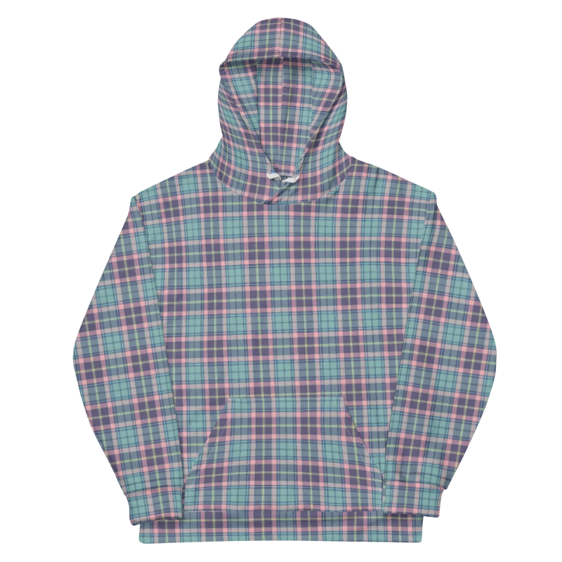 Light Green, Purple, and Pink Plaid Hoodie product image (6)