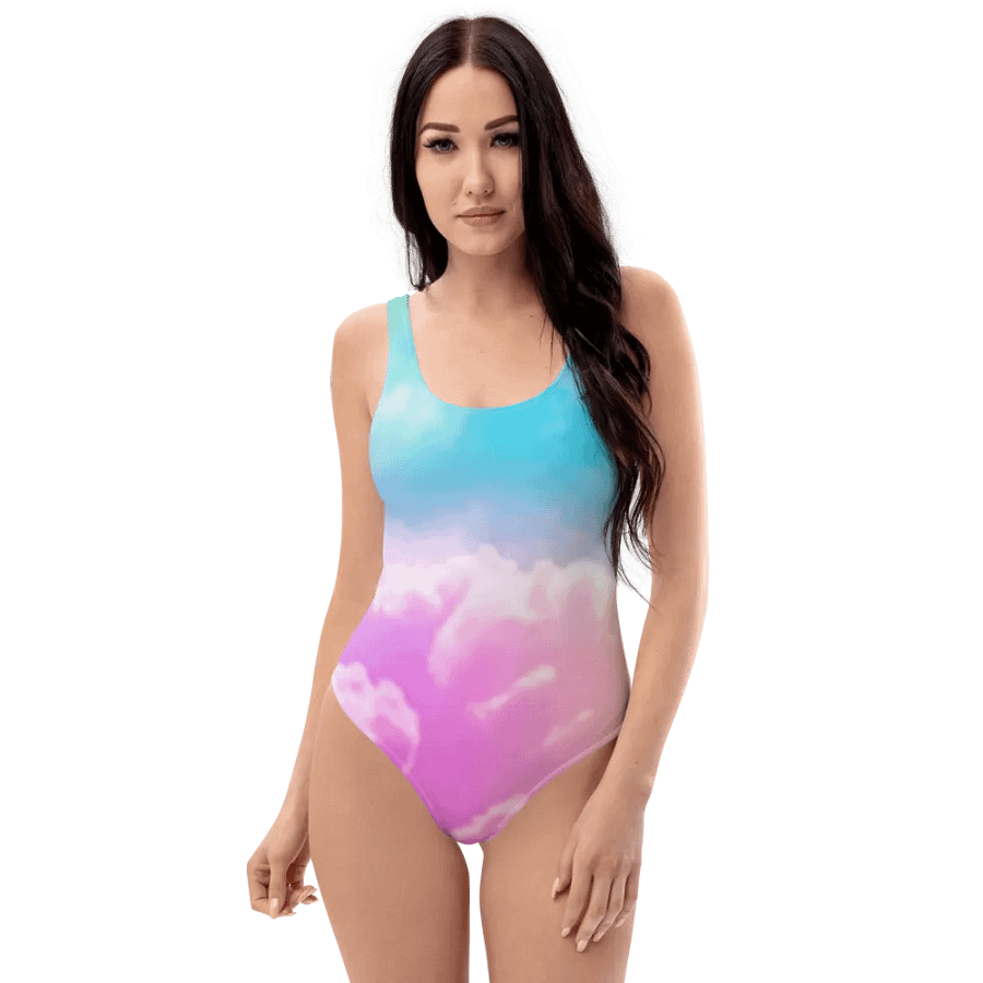 Blur Cloud Rainbow Design one piece Swimsuit - V7 product image (5)