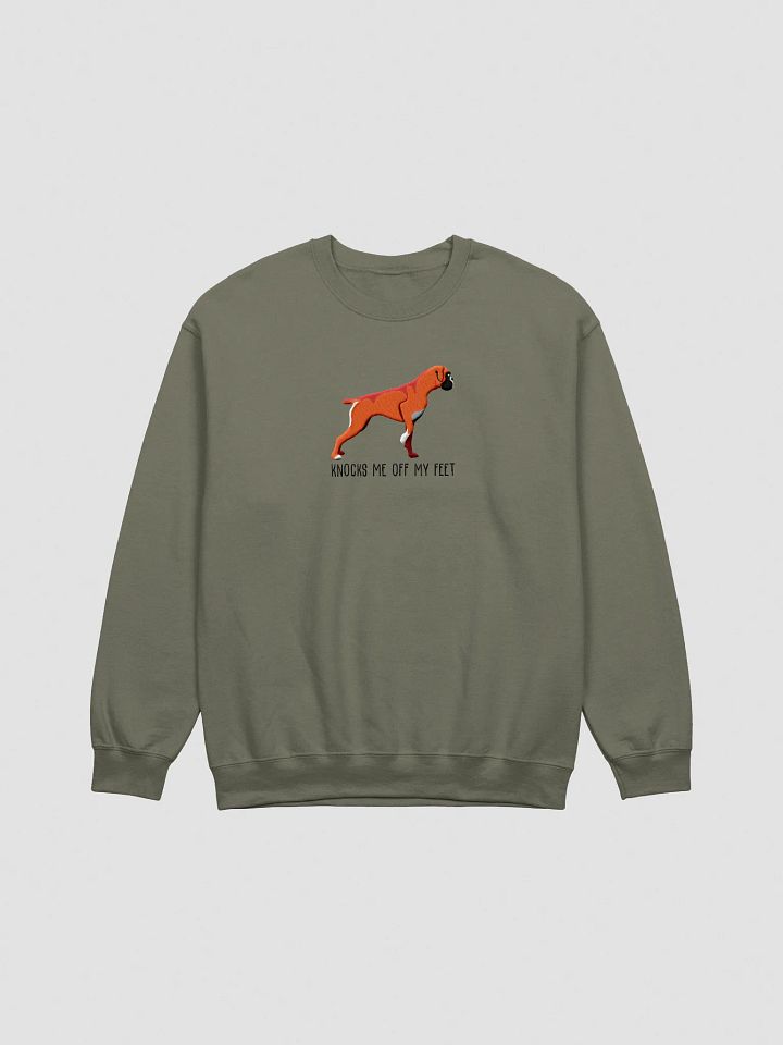 Knocks Me Off My Feet Sweatshirt (Embroidered) of a Boxer(Red) product image (7)