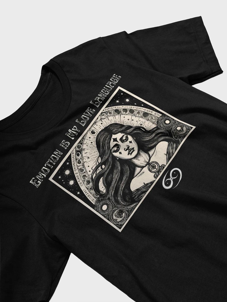 Cancer Zodiac 2025, Emotions are My Love Language, Black Tee product image (3)