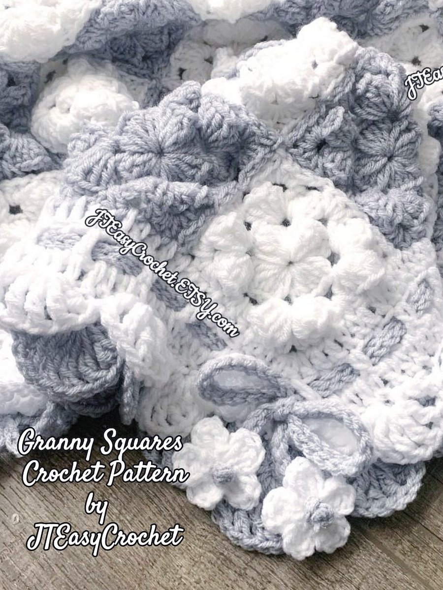 Textured Granny Squares Blanket Crochet Pattern,PDF Instant Download product image (8)
