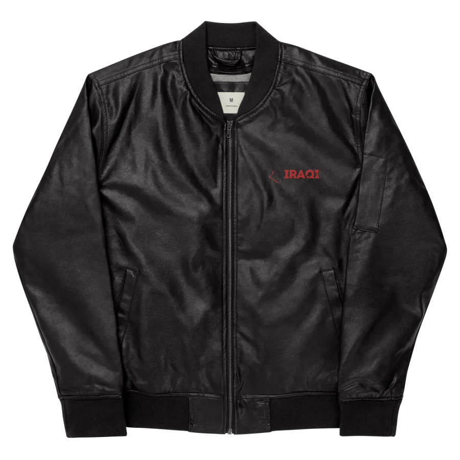Iraqi Only + Iraq Map outline PU Leather Jacket product image (10)