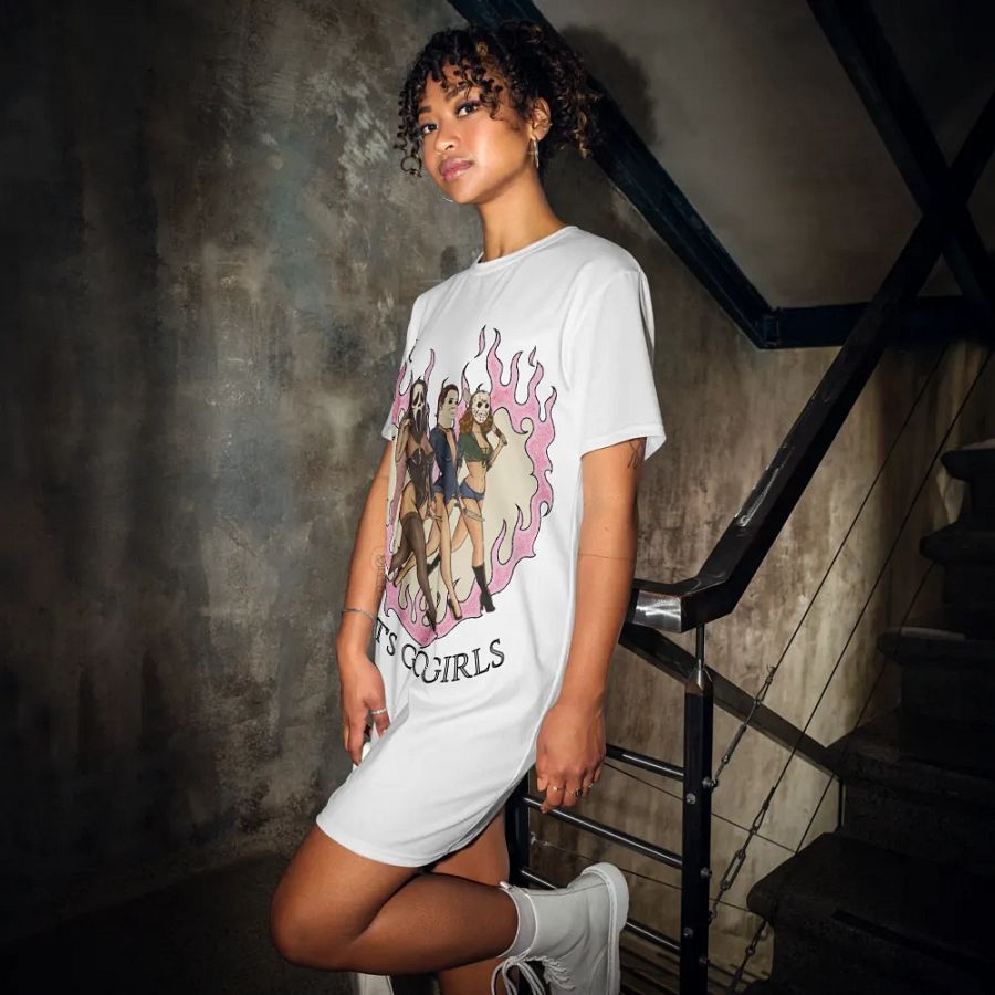 'Let's Go Girls' Horror Pin-up T-Shirt Dress product image (10)