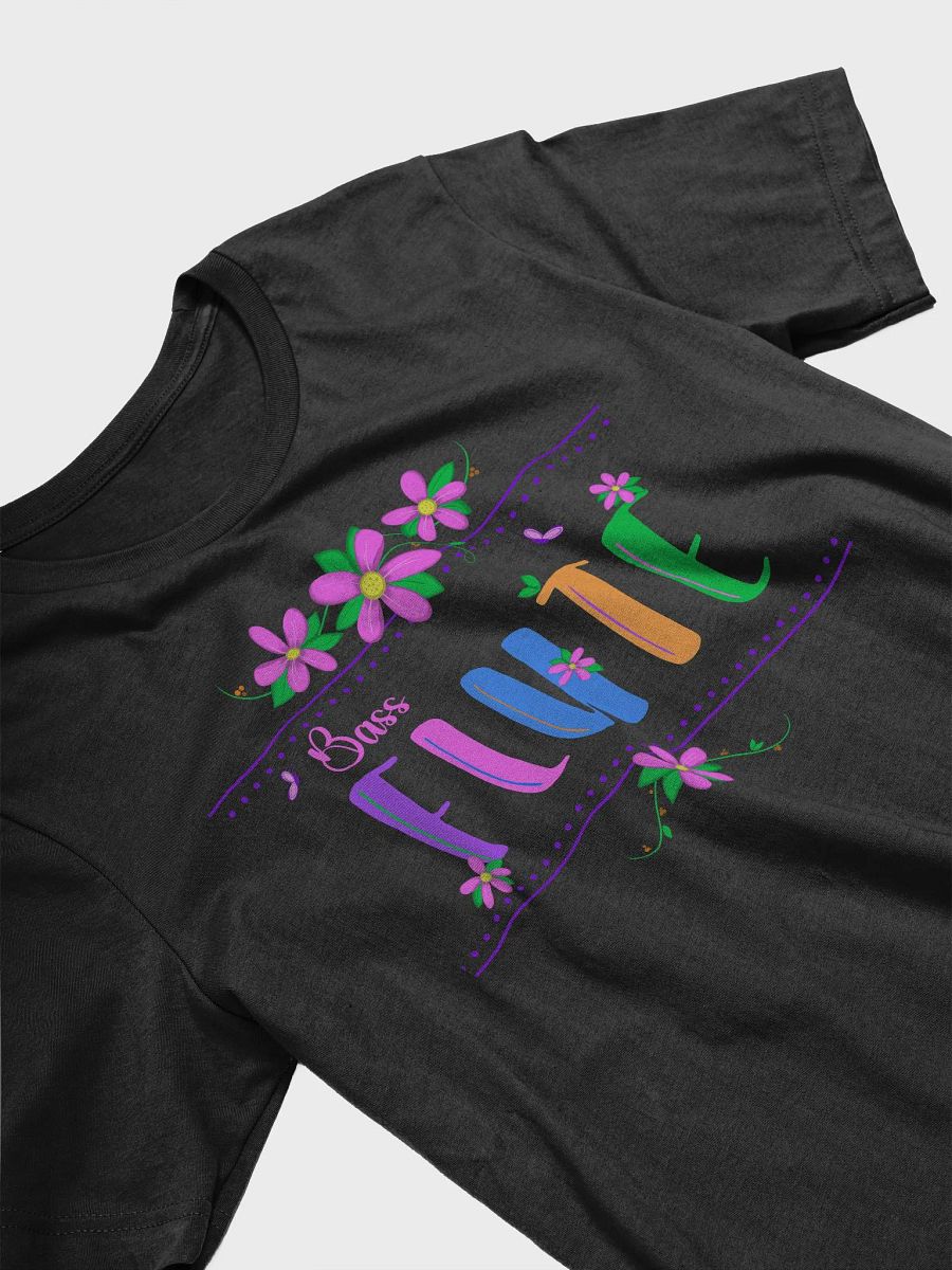 Unisex Fit - Floral Flute T Shirt (Bl or Wh) - Pink Bass Letters product image (3)