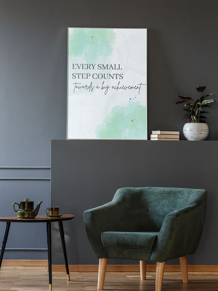 Watercolor Steps to Success Poster, Motivational Achievement Quote Print, Office Wall Art, Inspirational Decor, Progress and Growth Artwork product image (2)