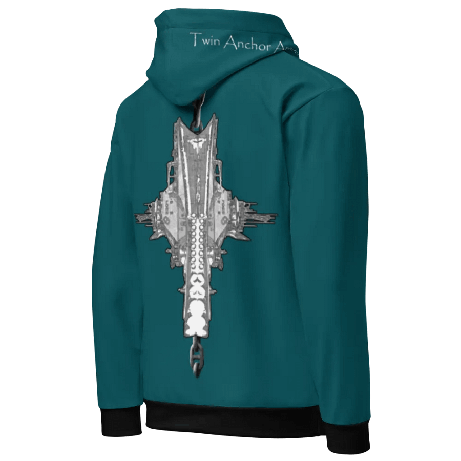 Teal Foss double tug Sketch Hoodie product image (5)