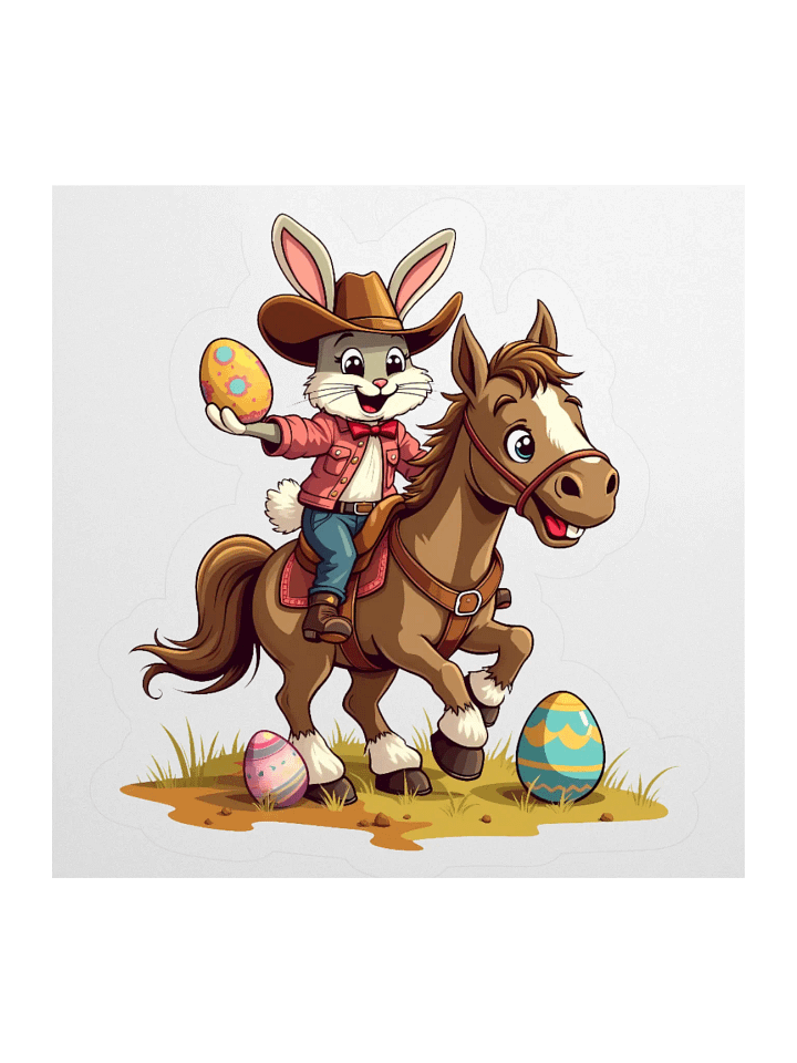 Cowgirl Easter Egg Roundup Sticker product image (1)