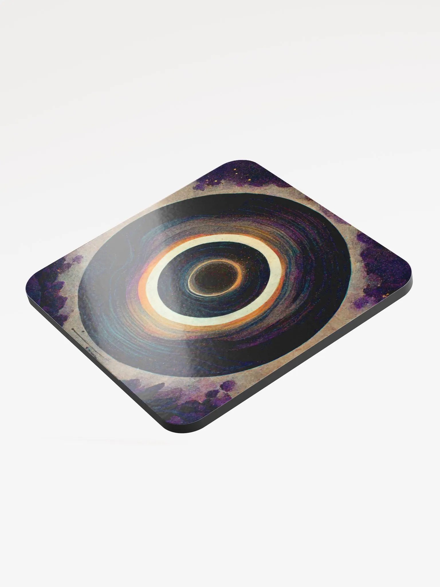 Cosmic Vortex Glossed Cork Coaster product image (3)