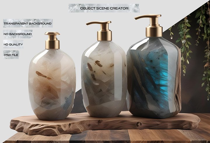 Celestial Grace – Trio of Geode Soap Dispensers PNG product image (2)