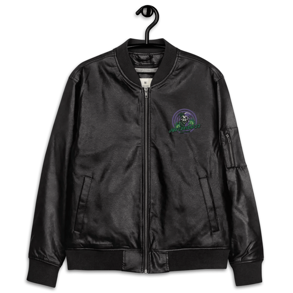 Jester's Grin Faux Leather Bomber Jacket product image (12)