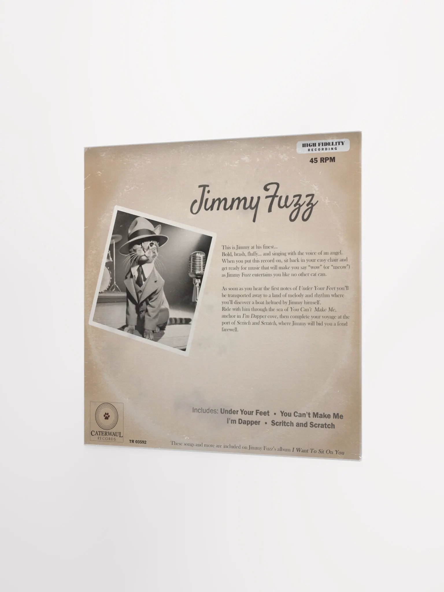 Jimmy Fuzz poster - Under Your Feet album jacket (back) - 12