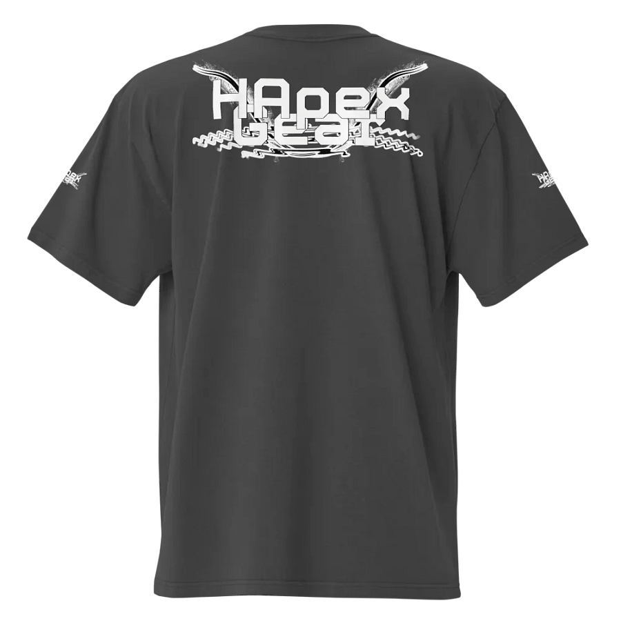 White HApex Gear Black Logo Premium Oversized Faded T-Shirt product image (9)