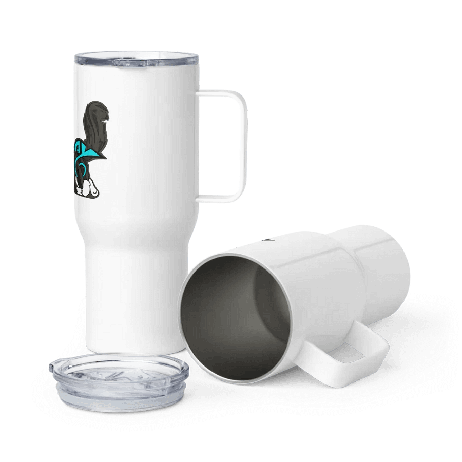Travel Mug with a Handle: Luigi & Ariel Logo product image (1)