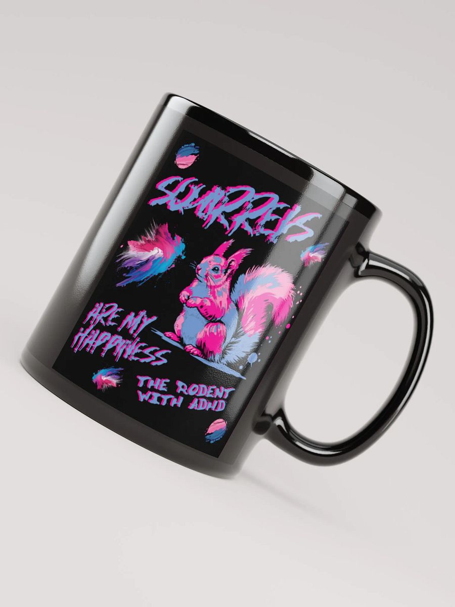 SQUIRRELS ARE MY HAPPINESS BLACK MUG product image (8)