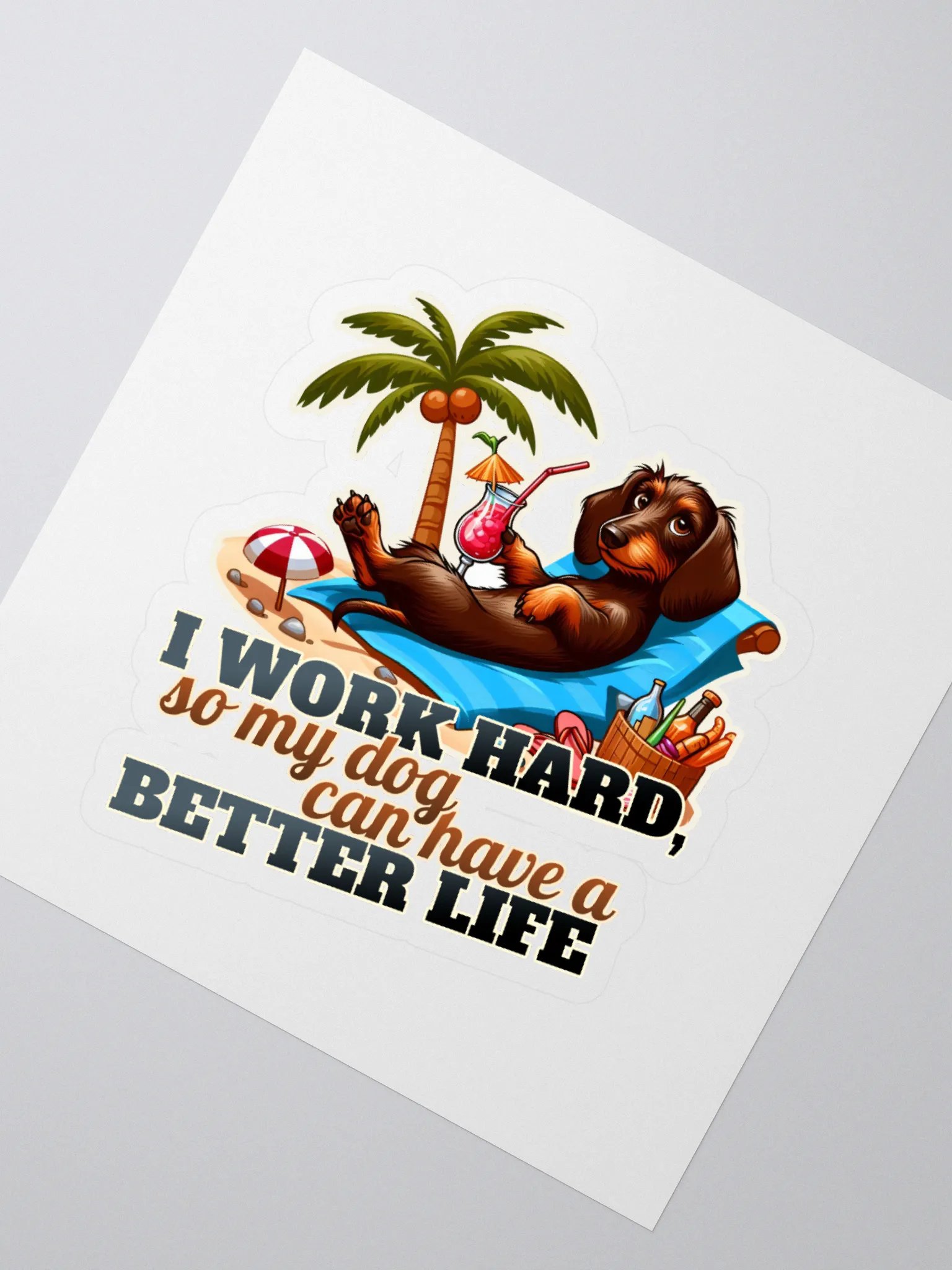 Work Hard – Dachshund Sticker Set product image (2)
