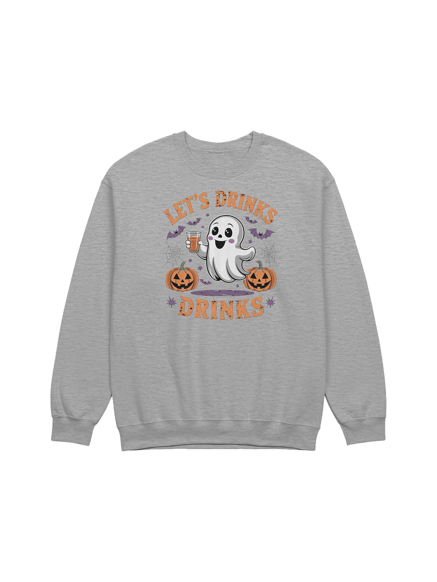 Halloween Ghost Sweatshirt - Gildan Cozy Style - Fun 'Let's Drink' Gift Idea product image (14)