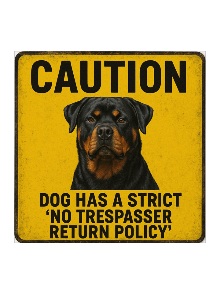 Caution: No Trespasser Rottweiler Sticker product image (2)