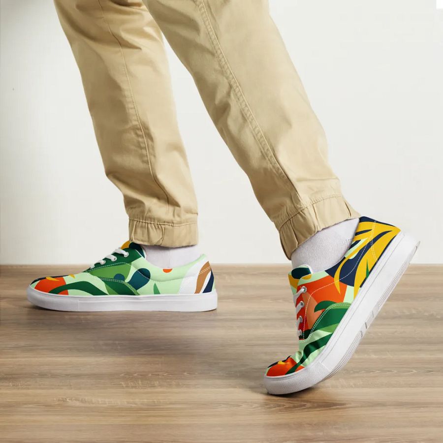 Summer Tropical Splash Men's Lace-Up Canvas Shoes product image (2)