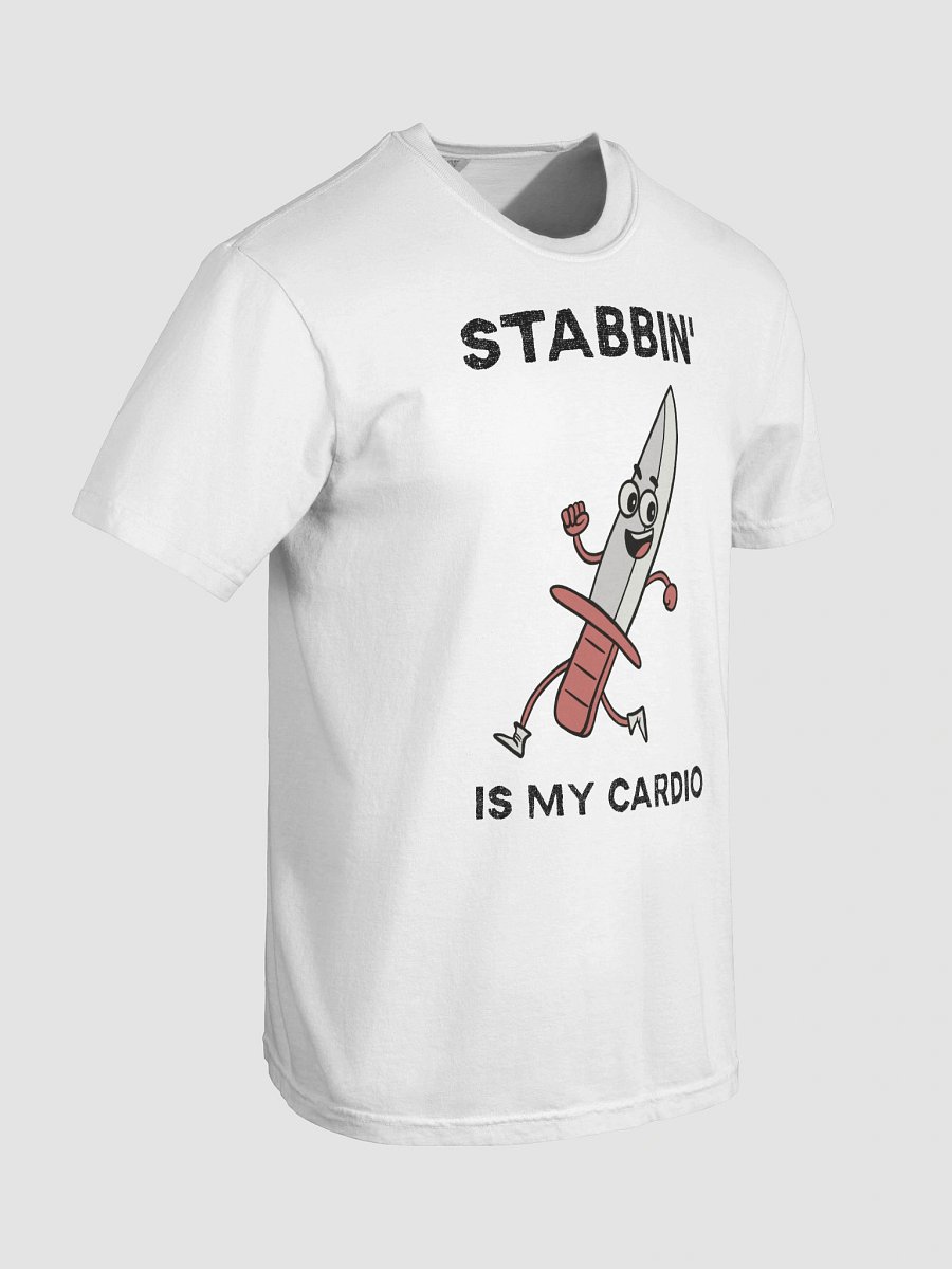 Stabbin' is my Cardio Funny Hand-drawn T-Shirt for Athletic True Crime Fans product image (8)
