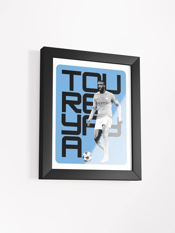 Yaya Touré BW Manchester City Name Art Framed Print product image (1)