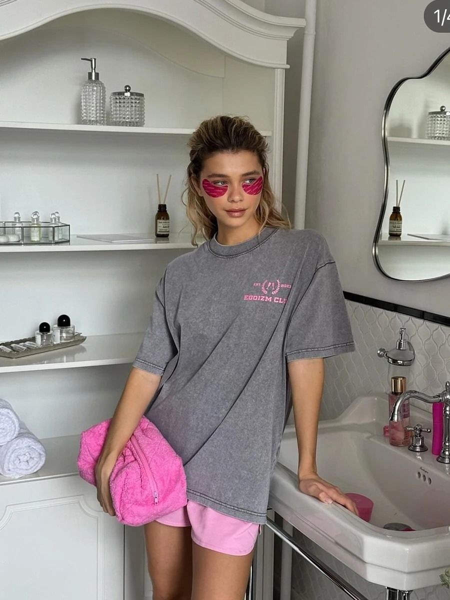 100% Cotton Letter Print T Shirt product image (2)