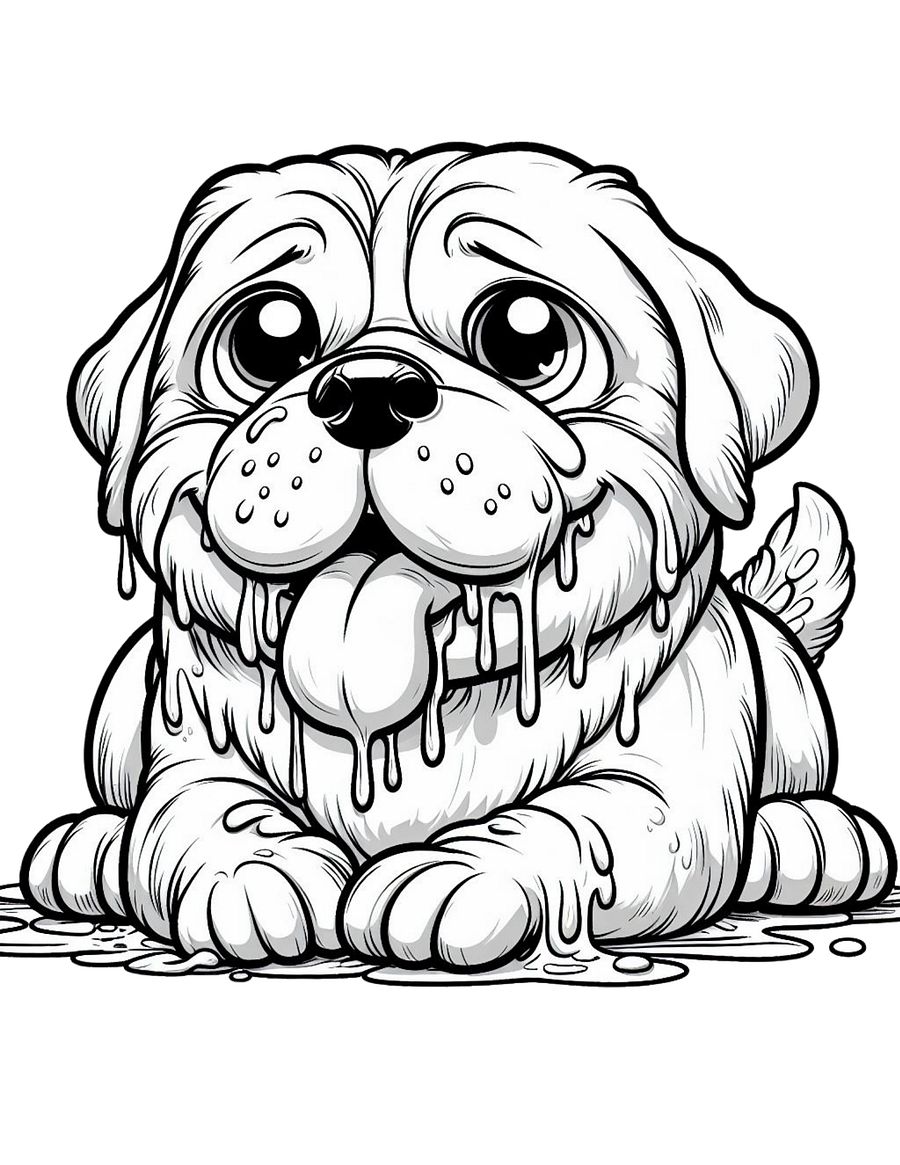 100 Cute Dog Coloring Pages for Kids PDF product image (4)