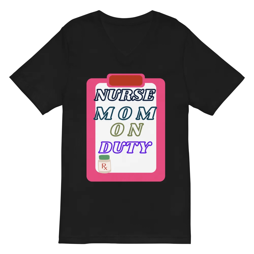 Nurse Mom On Duty V-Neck Tee product image (3)