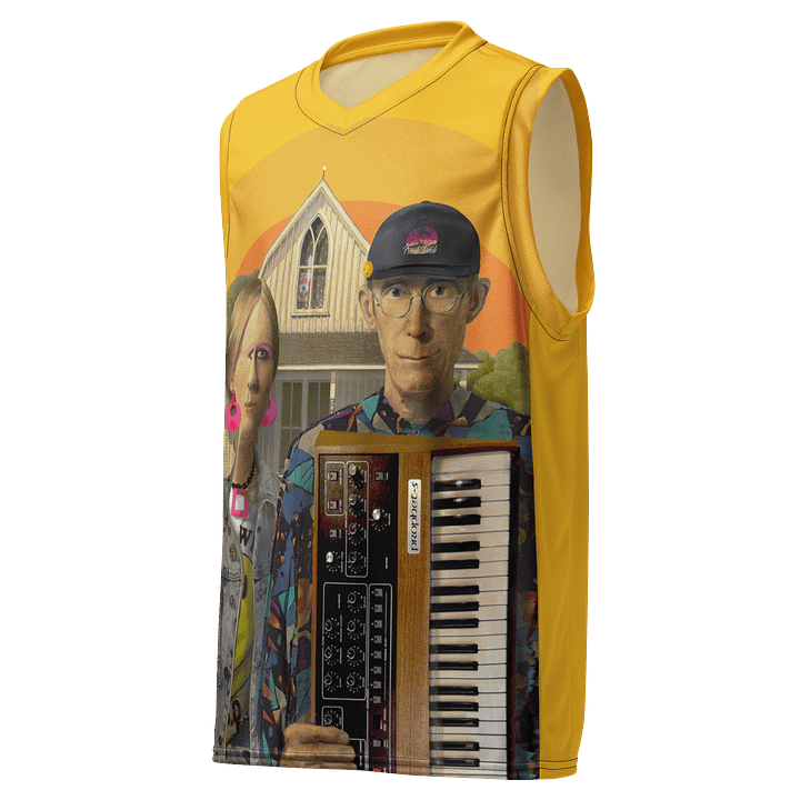 American Prophet (Sequential Circuits Prophet-5), by Frank Fonik classic synth Tribute Unisex Basketball Jersey product image (1)