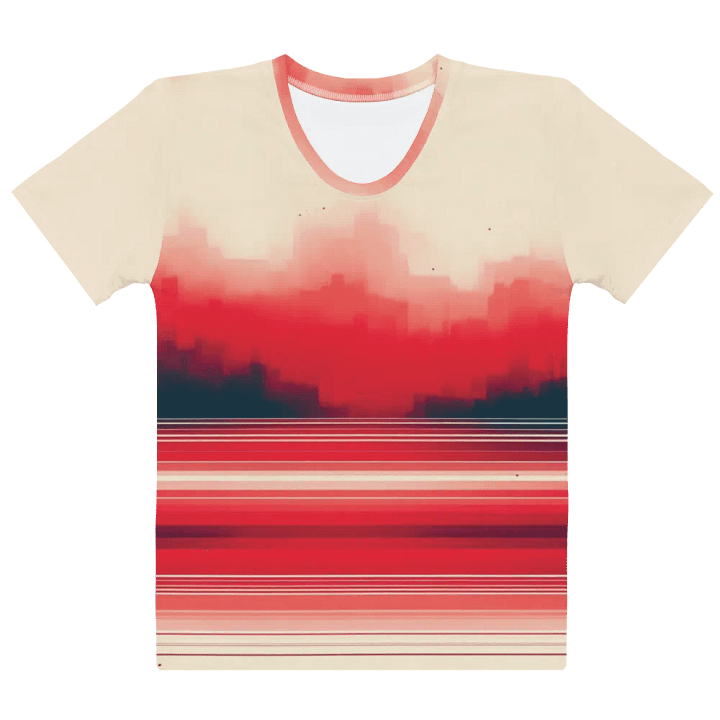 Women's Full-Print Red Glitch Tee product image (1)