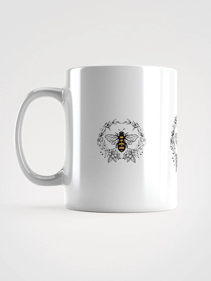 Floral Bee Trio White Glossy Mug product image (2)