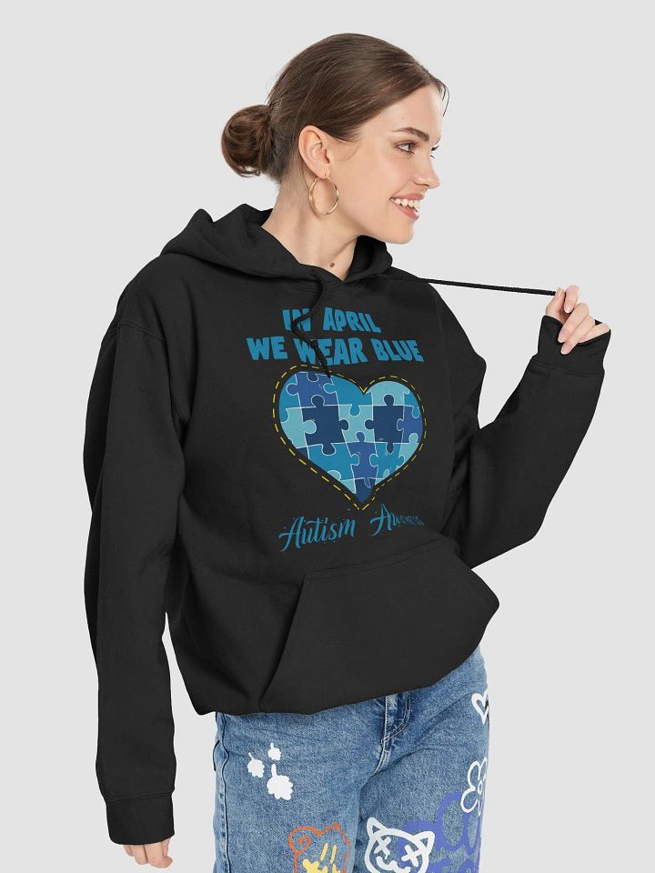 April Blue Puzzle Heart Hoodie product image (2)