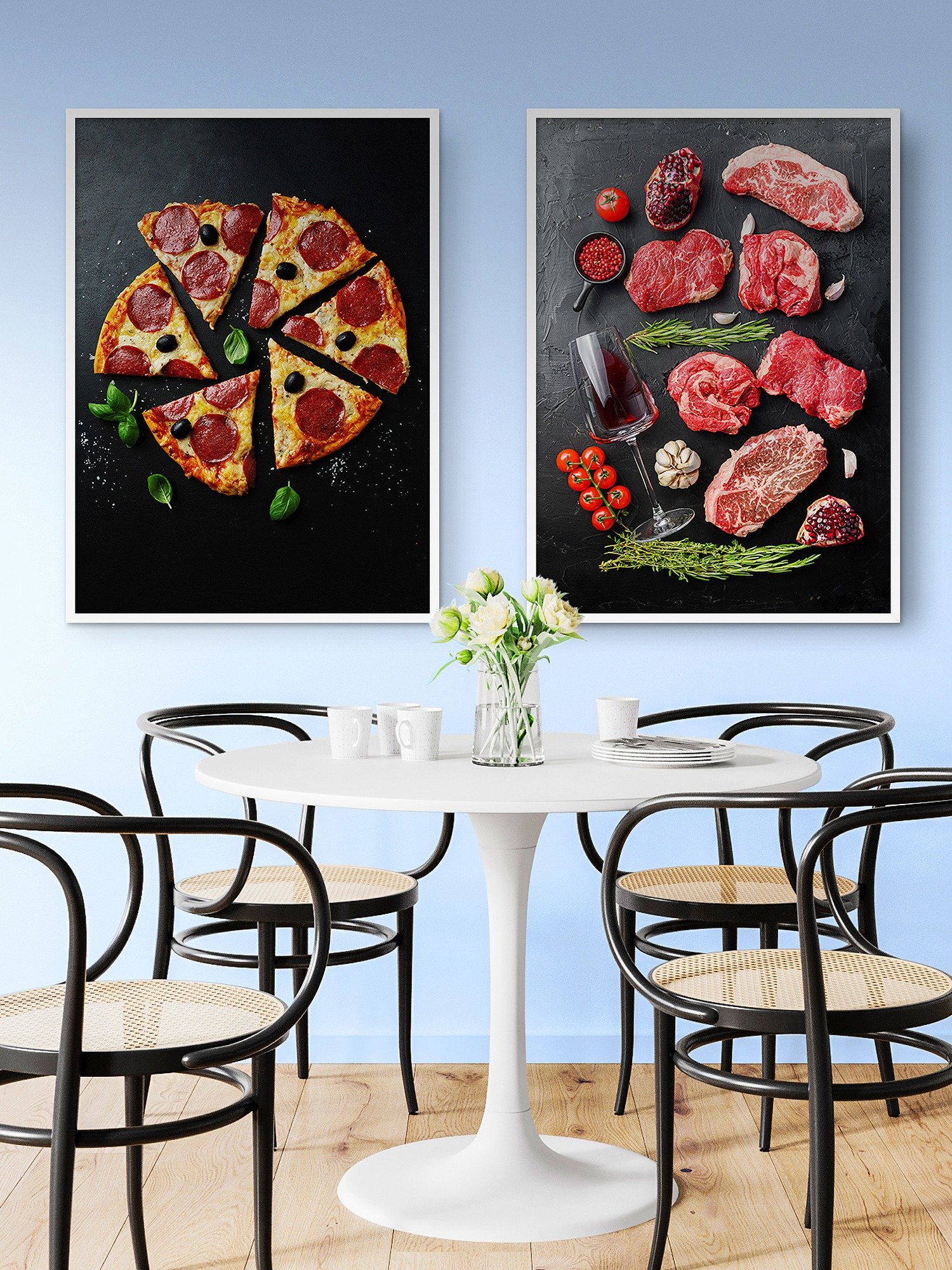 Wine, meat, tomato (Italian, Spanish cuisine) — Food kitchen poster/blackboard, kitchen wall art, aesthetic poster, minimalist poster product image (26)