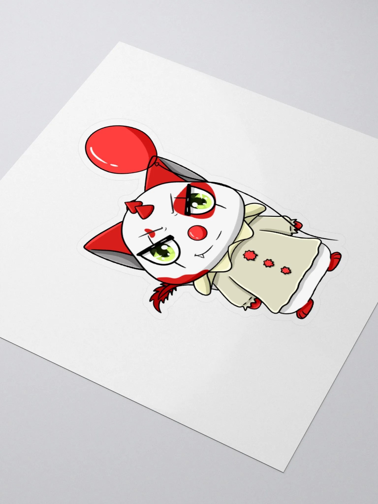 Crimson Clown Kiss-Cut Sticker product image (3)