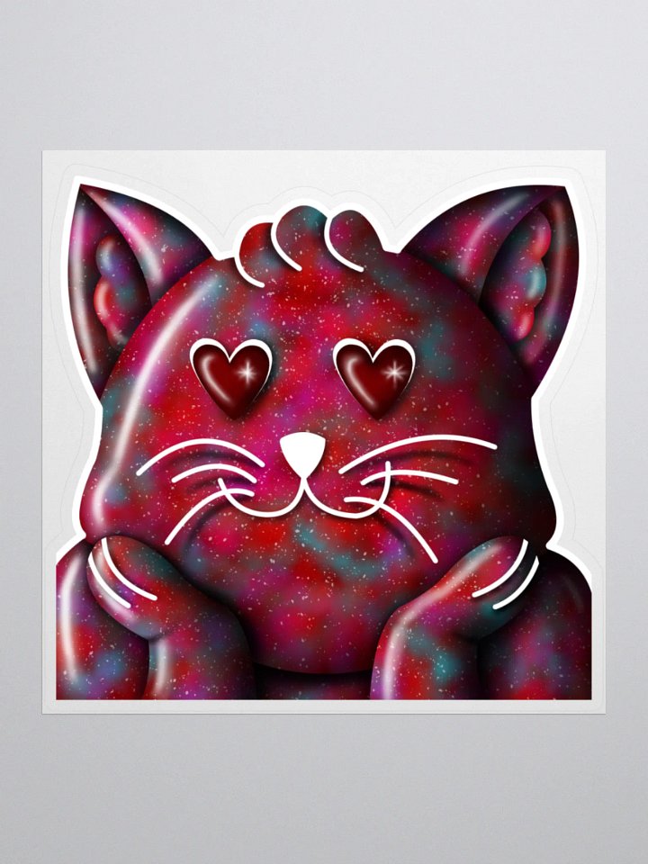 Red Galaxy Kitty Sticker product image (1)